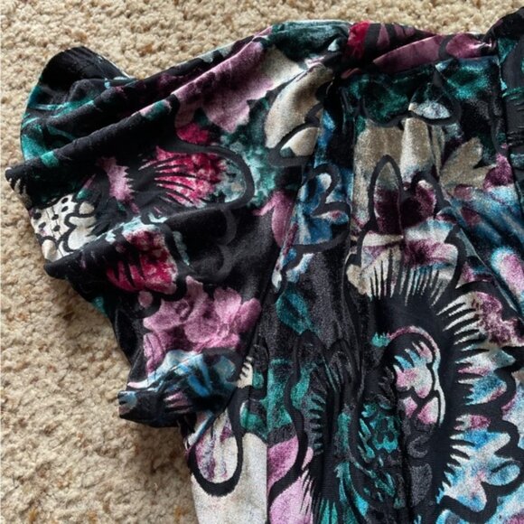 Jessy B velvet floral dress size L - Picture 5 of 7